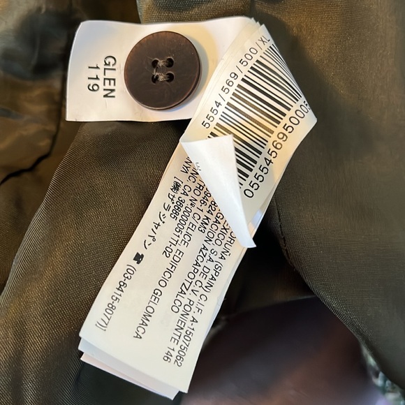 Zara Basic Green & Brown Tweed Wool blend Blazer with buttons & belt Size XL - Picture 13 of 13